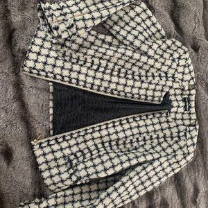 Karl Lagerfeld tweed zip up blazer